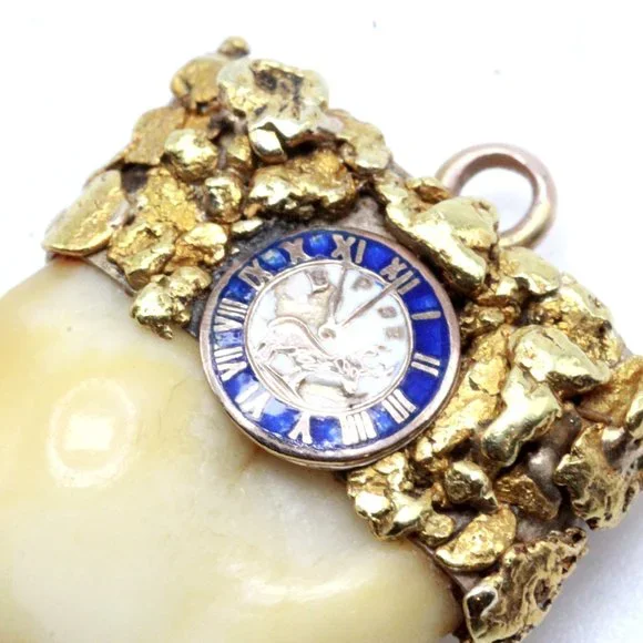 Antique BPOE Order of Elks 22K Gold Elk Tooth Charm Pendant